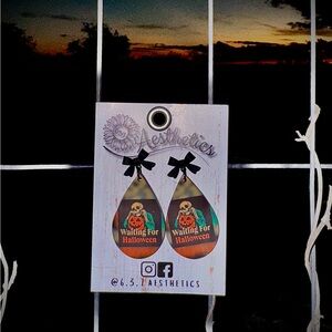 Halloween Teardrop Earrings with Bow